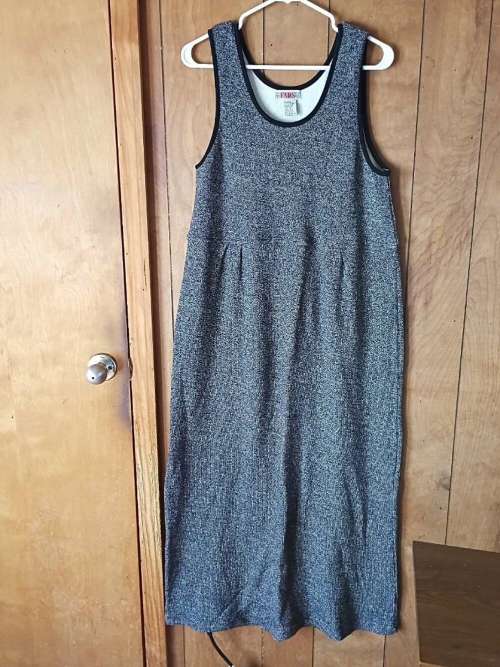 FADS Black & White Maxi Dress Size Small 100% Cotton Sleeveless Casual